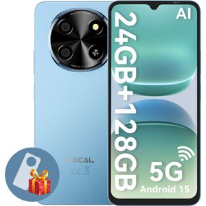 OSCAL Tiger 8 Smartphone - Gemini AI 2.0 - 24GB RAM - 128GB ROM - 6.88 Inch - 5000mAh - Android 15 Smartphone - 5G Dual SIM - GPS - NFC - Blauw