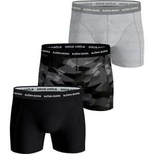 Björn Borg - Heren Onderbroeken 3-Pack Boxers Shadeline Camo Grey - Grijs - Maat XS