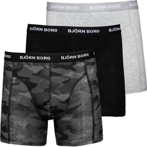 Björn Borg - Heren Onderbroeken 3-Pack Boxers Shadeline Camo Grey - Grijs - Maat XS