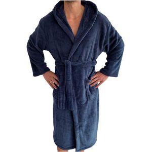 Badjas kamerjas unisex - knuffelzachte reisbadjas saunajas - microvezeljas met capuchon voor dames en heren - verschillende maten