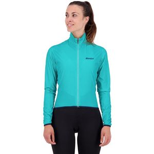 Santini Windstopper Jacket Dames Aqua - Nebula Puro Pocketable Windbreaker For Women Acqua Blue - XXL