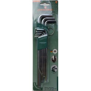 Jonnesway lange inbussleutelset (inch) - 9 delig