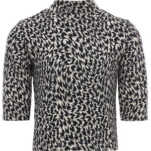 LOOXS 10sixteen Crop Top met All Over Print Grijs/Zwart