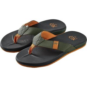 XQ - Teenslipper Heren - Cushioned - Zwart/Groen - flip flops heren - Slippers heren