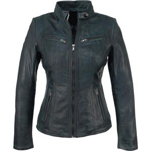 Versano Tulsa Leren Dames Bikerjack Dames Jas L - Blauw