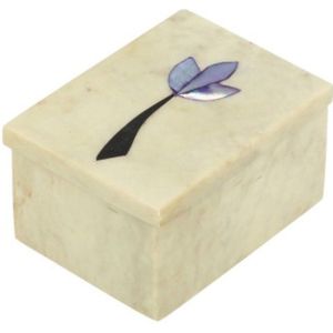 Speksteen doosje groen met bloem 55 mm