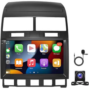 9in Android 13 Car Stereo Radio GPS Navigation 4+64G Compatible for Touareg 2003-2010 Built-in Wireless Carplay Android Auto Car Radio with Bluetooth Wifi FM/RDS SWC Split Screen + AHD Backup Camera