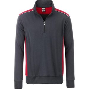 James and Nicholson Uniseks werkkleding Half-Zweetniveau 2 (Koolstof Grijs/Rood)