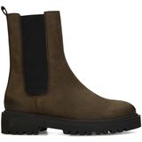 Manfield - Chelsea Boots - Donkergroen - Nubuck