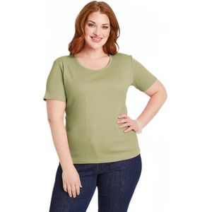 Ribgebreid T-shirt met ronde hals