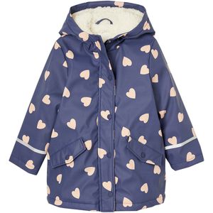 Meisjesregenjas - Waterafstotend - Bloemenprint - Capuchon - 100% Polyester