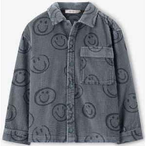 Sissy-Boy - Corduroy Overhemd - Blauw - Met Smiley Print