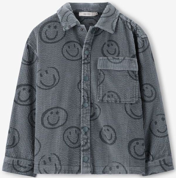 Sissy-Boy - Corduroy Overhemd - Blauw - Met Smiley Print
