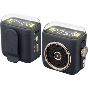 Bluetooth mini-luidspreker, retrostijl, magnetische clip aan de achterkant, draagbare mini-cartoonluidspreker Geschikt voor buiten.