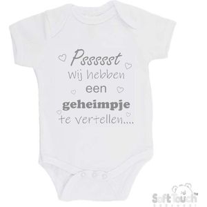 100% katoenen Romper ""Pssssst Wij hebben een geheimpje te vertellen...."" Zwangerschap Zwangerschapsaankondiging Unisex Katoen Wit/grijs Maat 56/62