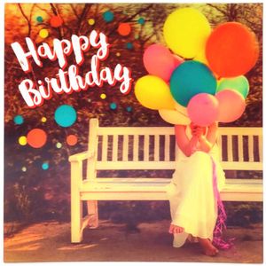 Depesche - 3D wenskaart met ballonnen en de tekst ""Happy Birthday"" - 030