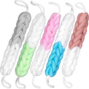 BRUBAKER - Set van 5 Badsponzen - Gevlochten Peeling-sponzen - Hygiënisch en Duurzaam - Voor Ontspanning en Lichaamsverzorging