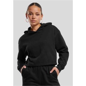 Urban Classics - Oversized Light Terry Crop Hoodie - XL - Zwart