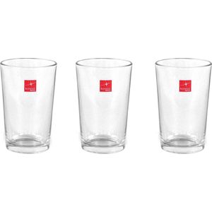 18x Stapelbare drinkglazen/waterglazen transparant 200 ml - Glazen - Drinkglas/waterglas/sapglas