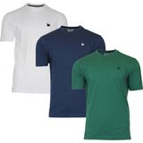 Donnay - T-shirt Vince - Sportshirt - Wit/Navy/Forest Green - 3-Pack