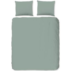 Good Morning - Flanellen Dekbedovertrek - Groen - 200x200/220 cm - Katoen Flanel