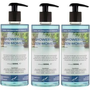 Douchegel Zen Moment 500 ml - set van 3 stuks - met gratis pomp - Showergel