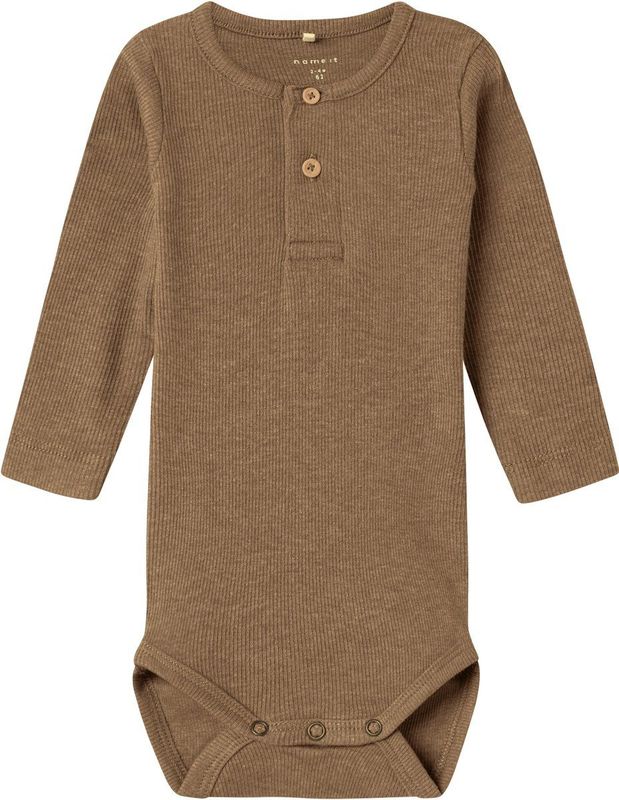 Name It Kab Button Romper - Maat 68 - Toasted Coconut