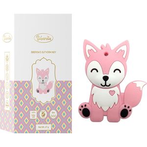 Biberoia® Bijtring Soft Hondje – Baby speelgoed - Badspeelgoed - Kraamcadeau – Babyshower cadeau – Vanaf 0 maanden - Roze