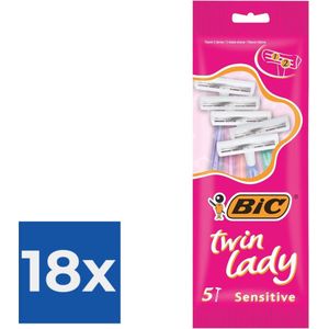 BIC Twin Lady - 5 stuks - Wegwerpscheermesjes - Voordeelverpakking 18 stuks