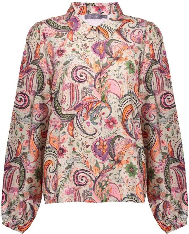 Geisha - 53949-20 - Bloemenblouse - Beige en Soft Pink