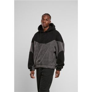 Urban Classics - Weavy Colorblock Teddy - Sweater - Grijs/Zwart