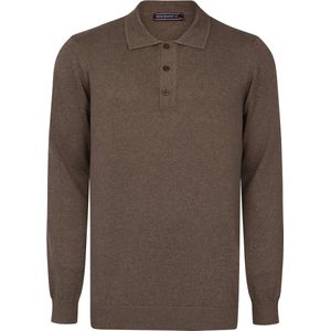 Felix Hardy Gebreide Polo Trui - Polo Kraag - Sweater - 100% Katoen Heren Bruin - M