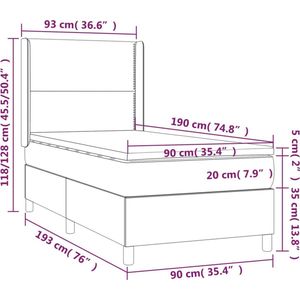 vidaXL-Boxspring-met-matras-en-LED-fluweel-donkergrijs-90x190-cm