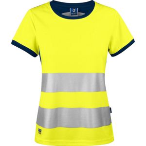 ProJob 6012 SIGNALISATIE T-SHIRT EN ISO 20471 KLASSE 2 DAMES 646012 - Geel/Marine - XL