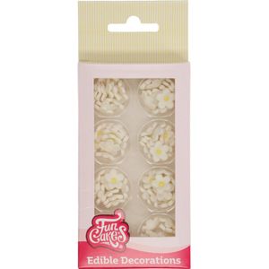 FunCakes Suikerdecoratie - Witte Bloesem - 64 Stuks - Eetbare Taartdecoratie