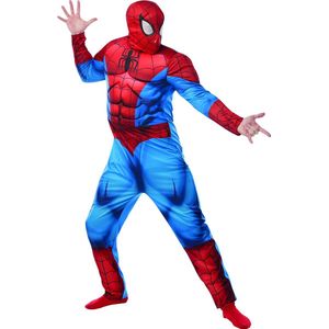 Rubie's Kostuum Spider-man Deluxe Heren Rood/blauw Maat Xl
