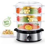 Aigostar Fitfoodie 30INA - Stoomkoker 9L - met Timer - 800W - 3 Lagen - RVS