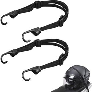 2 stuks elastische bagagespanners voor fiets en motor, met haken en schuifgespen