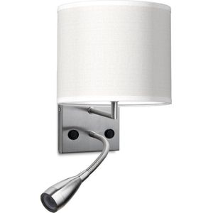 Home Sweet Home wandlamp Bling - wandlamp Read inclusief lampenkap en LED Leeslamp - lampenkap 20/20/17cm - geschikt voor E27 LED lamp - wit