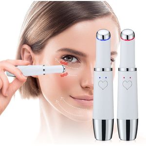 NAXSIR Verwarmd Oogmassage Apparaat - Verjongende Oogroller tegen Wallen & Donkere Kringen - Vermindert Fijne Lijntjes - Met Opwarming & Vibratie