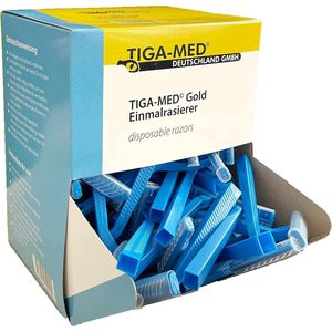 Wegwerpscheermes enkelzijdig blauw - 100 stuks voor ziekenhuiskwaliteit