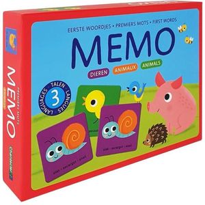 Memo Eerste woordjes-Dieren: Spelenderwijs woordjes leren voor 3 tot 99 jaar - 28 kaarten in 3 talen