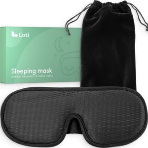 Loti Luxe Slaapmasker - 3D Ergonomisch - 100% Verduisterend - Traagschuim - Slaap Masker - Oog Masker – Ergonomisch Slaapmasker – Zwart