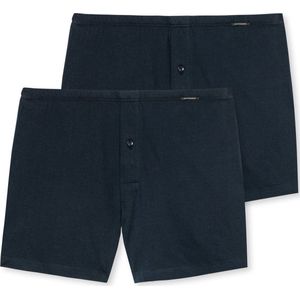 SCHIESSER Cotton Essentials boxershorts wijd (2-pack) - tricot - donkerblauw - Maat: 4XL