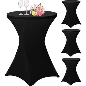 Set van 4 stretch statafelhoezen - elastaan - geschikt voor bistrotafels - Ø 80-85 cm