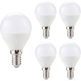 Kobi - LED Lamp Mini Bolvorm - E14 - 6W - 470lm - 3000K - 230V - Set van 5