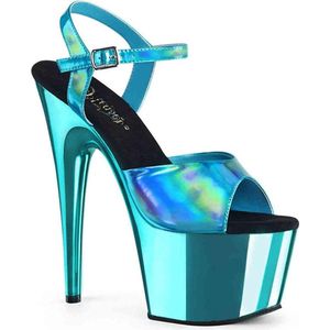 Pleaser Sandaal met enkelband -36 Shoes- ADORE-709HGCH Blauw