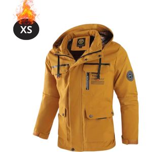 Livano Windjas Voor Heren - Windjack - Waterdicht - Jas Met Capuchon - Outdoorjas - Volwassen - Geel - Maat XS