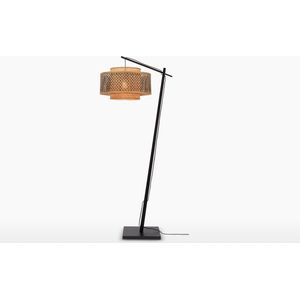 GOOD&MOJO Vloerlamp Bhutan - Bamboe Zwart/Naturel - 75x30x176cm - Scandinavisch,Bohemian - Staande lampen voor Woonkamer - Slaapkamer