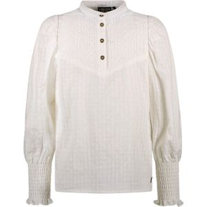 Like Flo Meisjes blouse smock manchet - Coco - Off wit